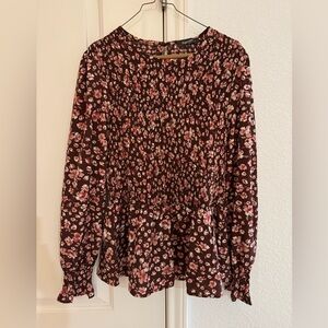Floral Fall Long-Sleeved Blouse